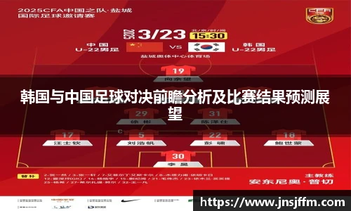韩国与中国足球对决前瞻分析及比赛结果预测展望
